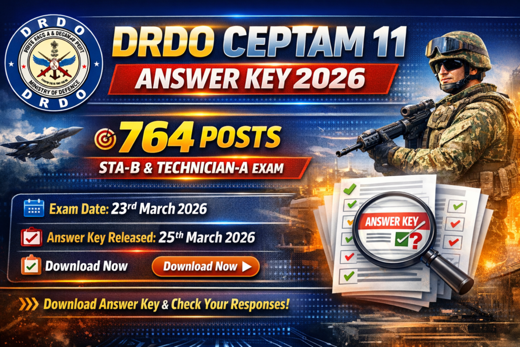 DRDO CEPTAM 11 Answer Key 2026 for STA-B and Technician-A Exam Download